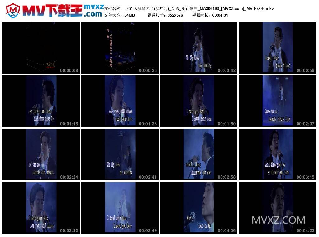 毛宁-人鬼情未了(演唱会)_英语_流行歌曲_MA306193